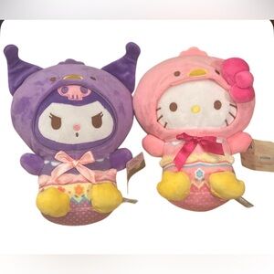 Hello Kitty And Friends 10” Plush Set Of 2 W/ Hello Kitty & Kuromi NWT